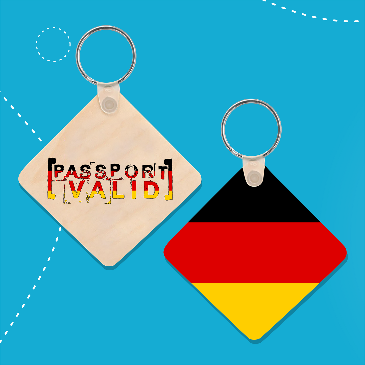 Germany Square Matte Keychain
