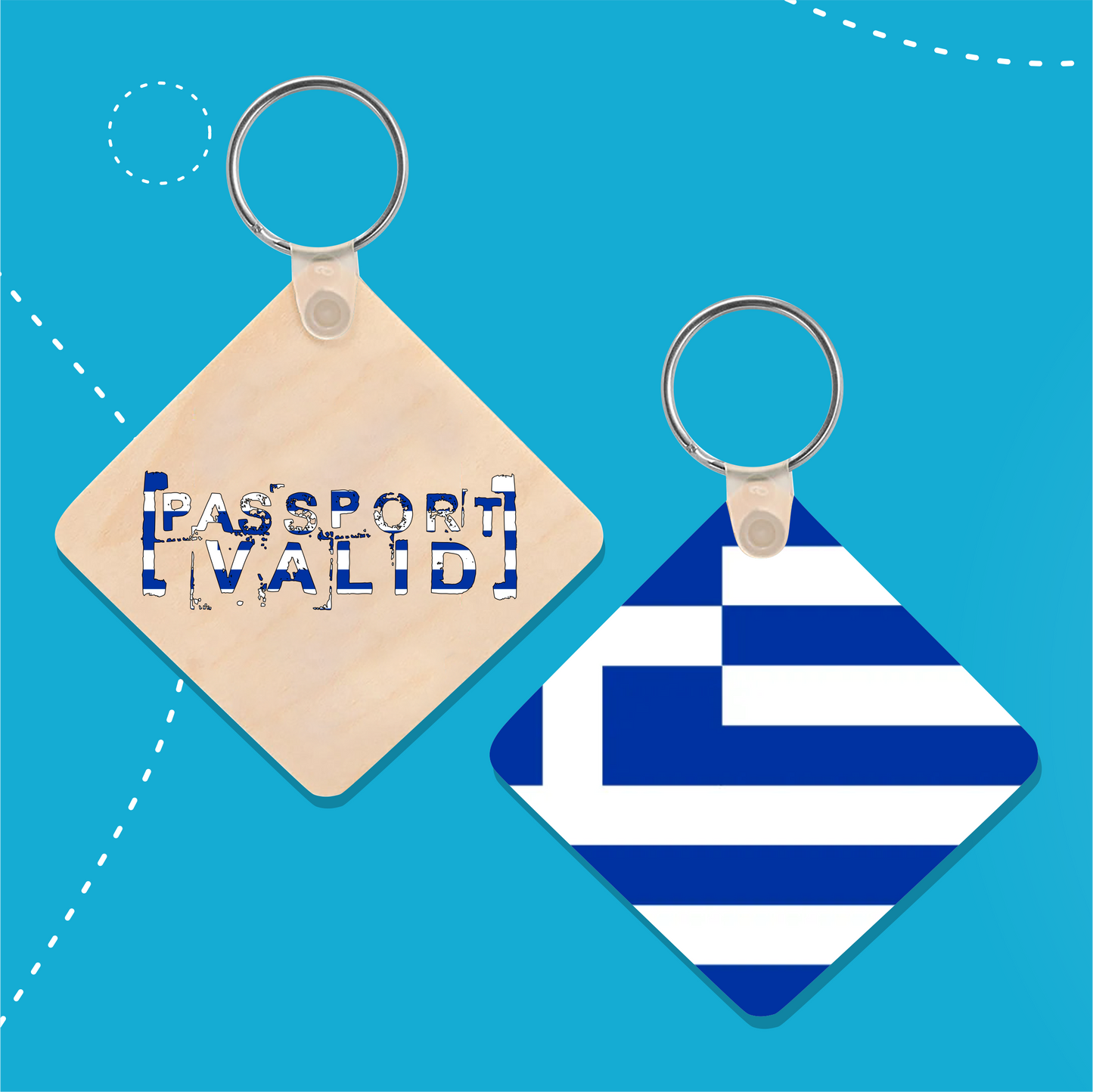 Greece Square Matte Keychain