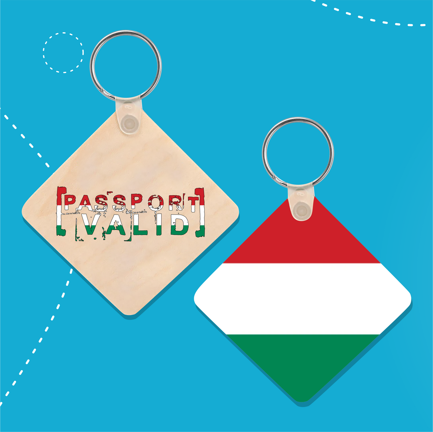 Hungary Square Matte Keychain