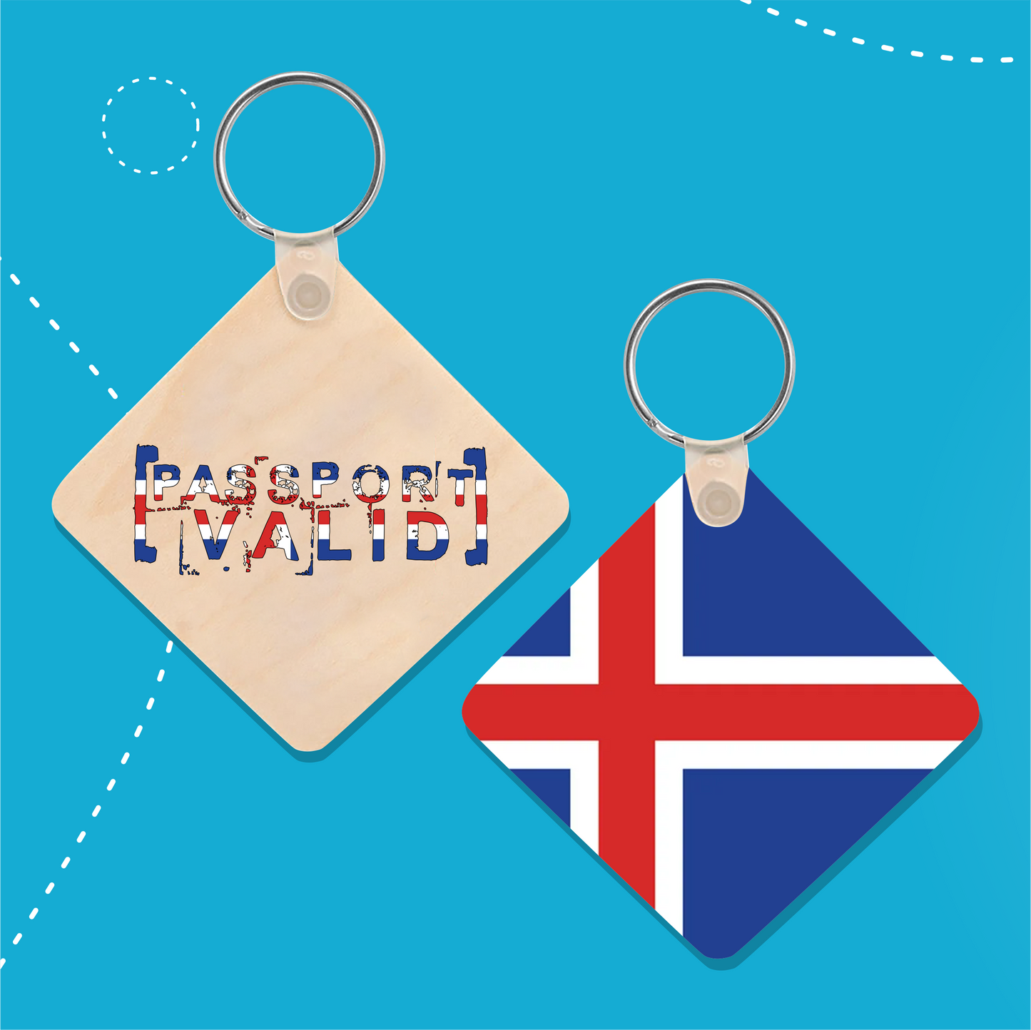 Iceland Square Matte Keychain
