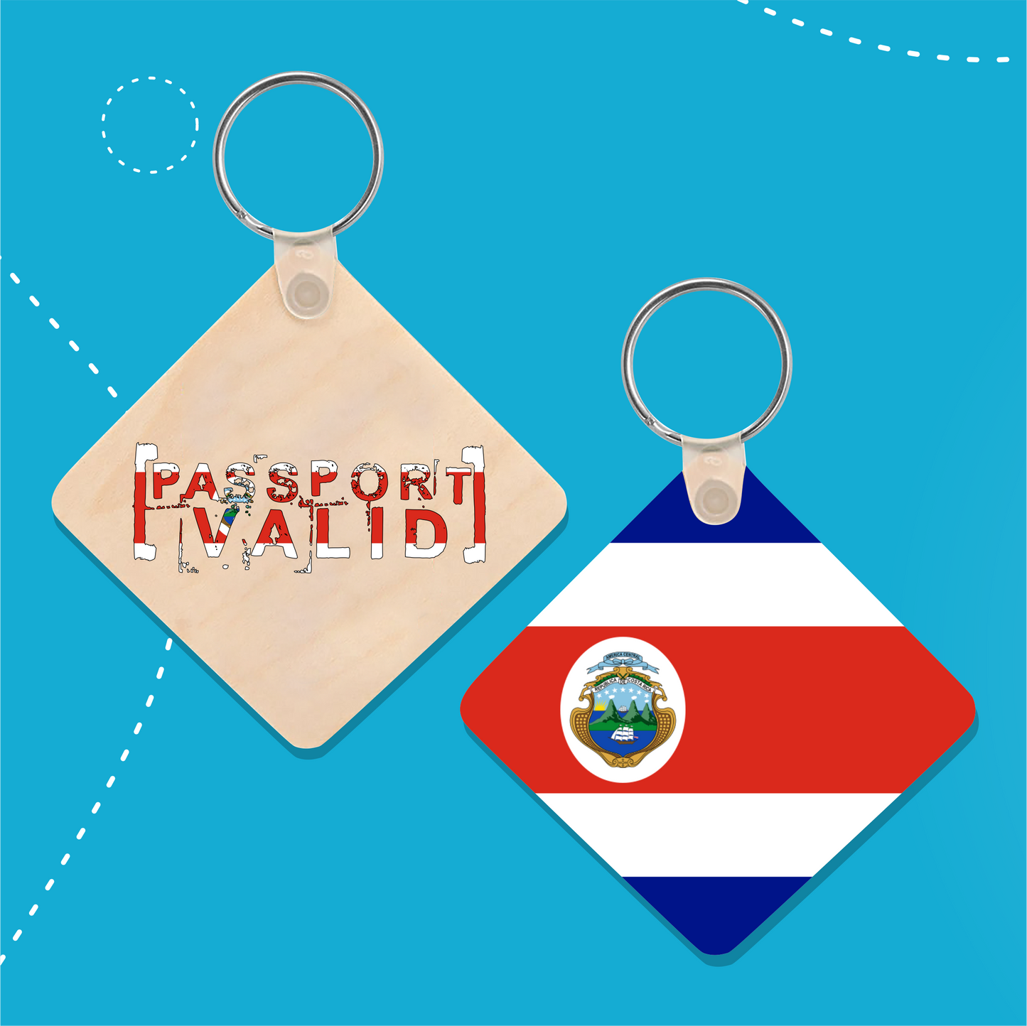 Costa Rica Square Matte Keychain