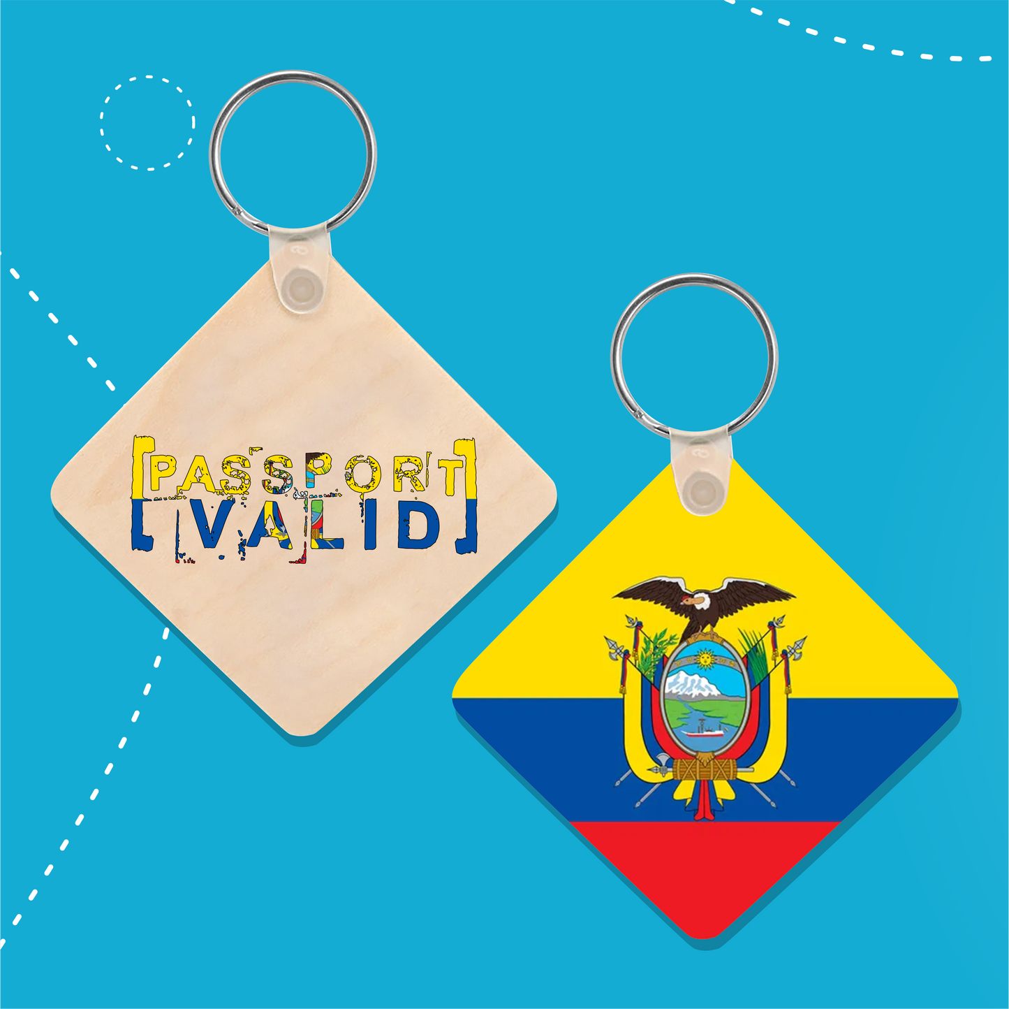 Ecuador Square Matte Keychain