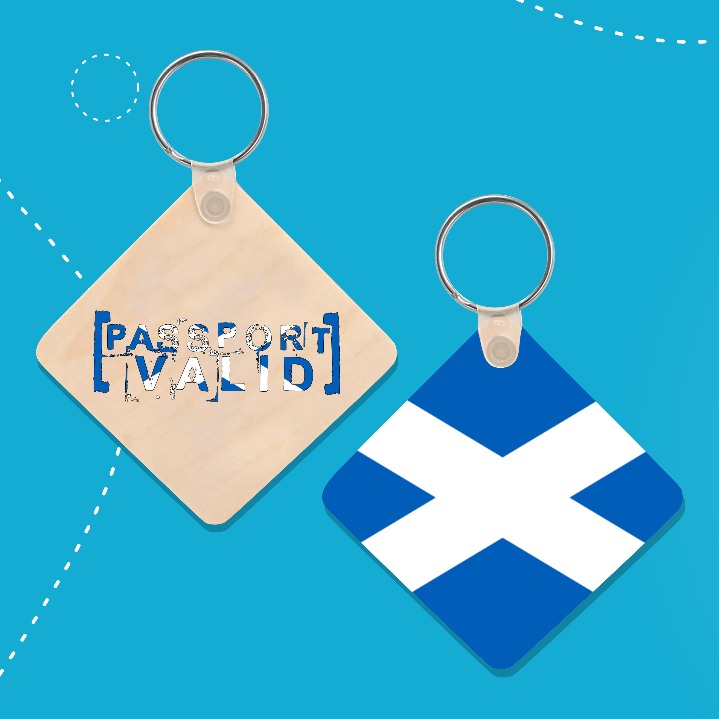 Scotland Square Matte Keychain – Passport Valid Store