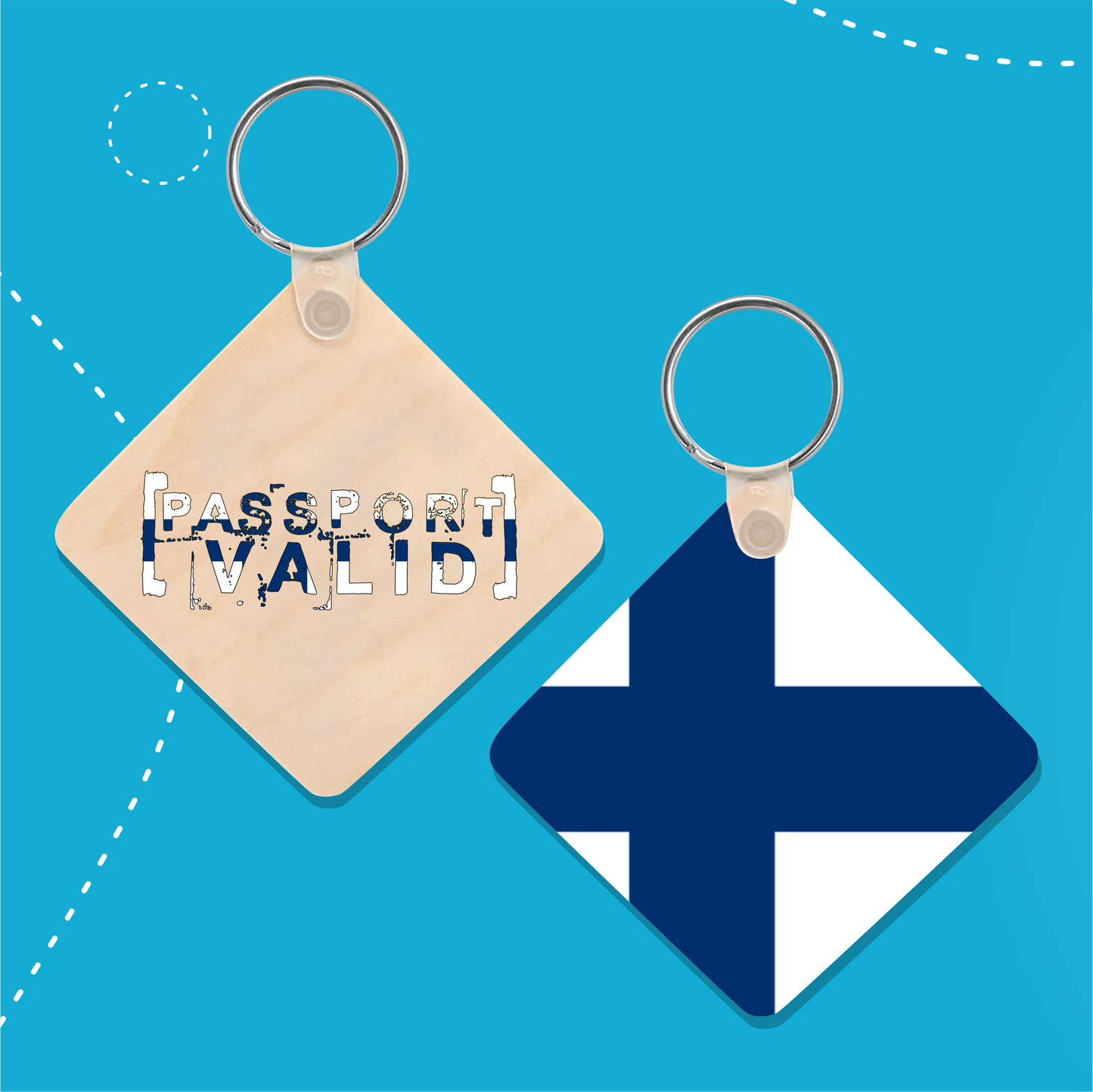 Finland  Square Matte Keychain